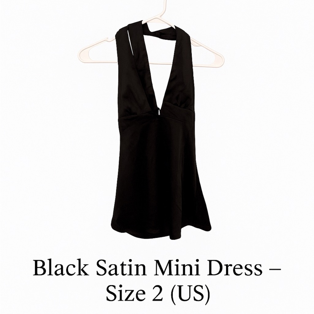 Princess Polly Black Satin Mini Dress